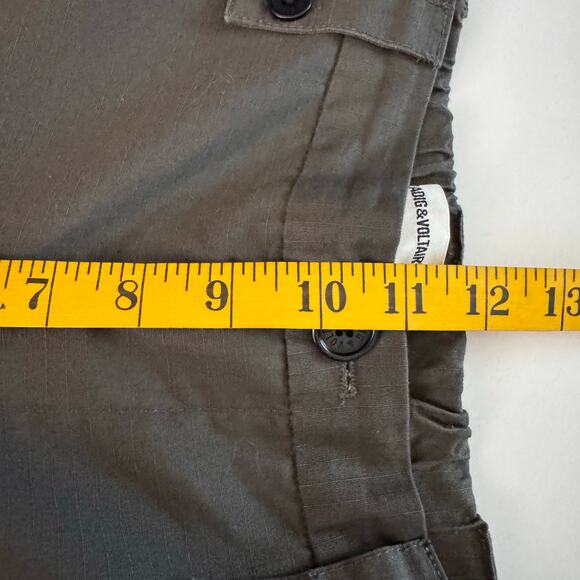 ZADIG & VOLTAIRE Pants Trousers 28 Pomelo Rip Stop Elastic Back Waist Cropped - Picture 14 of 15